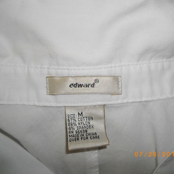 White Edward M 3/4 Sleeves Casual Shirt - Picture 2 of 8